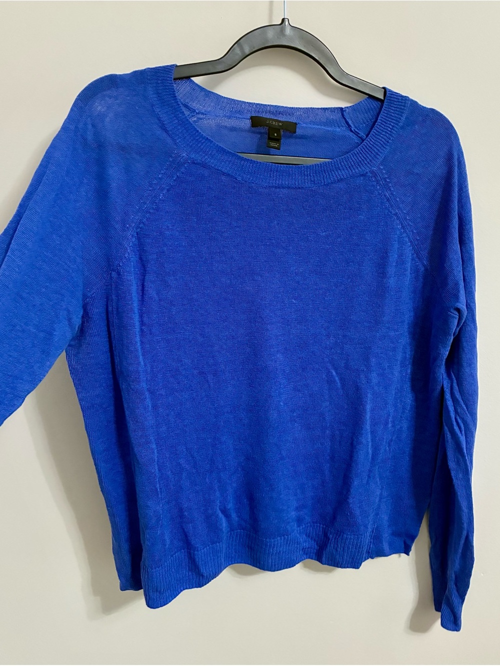 J. Crew Blue Crewneck Linen Sweater